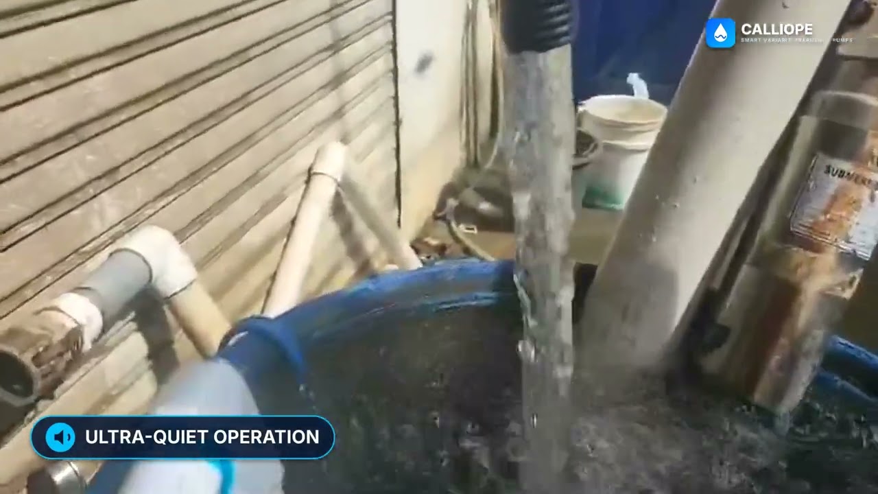 Still frame from the customer field test of a Calliope booster pump