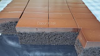 kek coklat moist ganache viral sukatan cawan,paling mudah