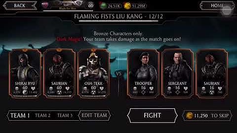 MK Mobile : Flaming Fists Liu Kang : Normal Challenge completed.