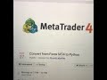 How to convert forex mt4 to python programming - YouTube