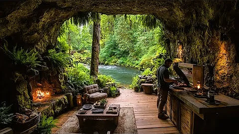 How To Transform An Underground Stone Cave Into A Warm Shelter With A Stone Fireplace