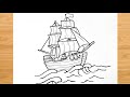 How to Draw a Ship Step by Step | Easy Ship Drawing Tutorial