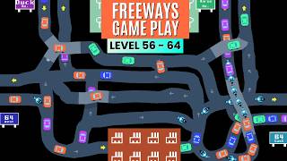 Freeways Game Gameplay Level 56 to 64 | Road Building and Realtime Traffic Simulation Game