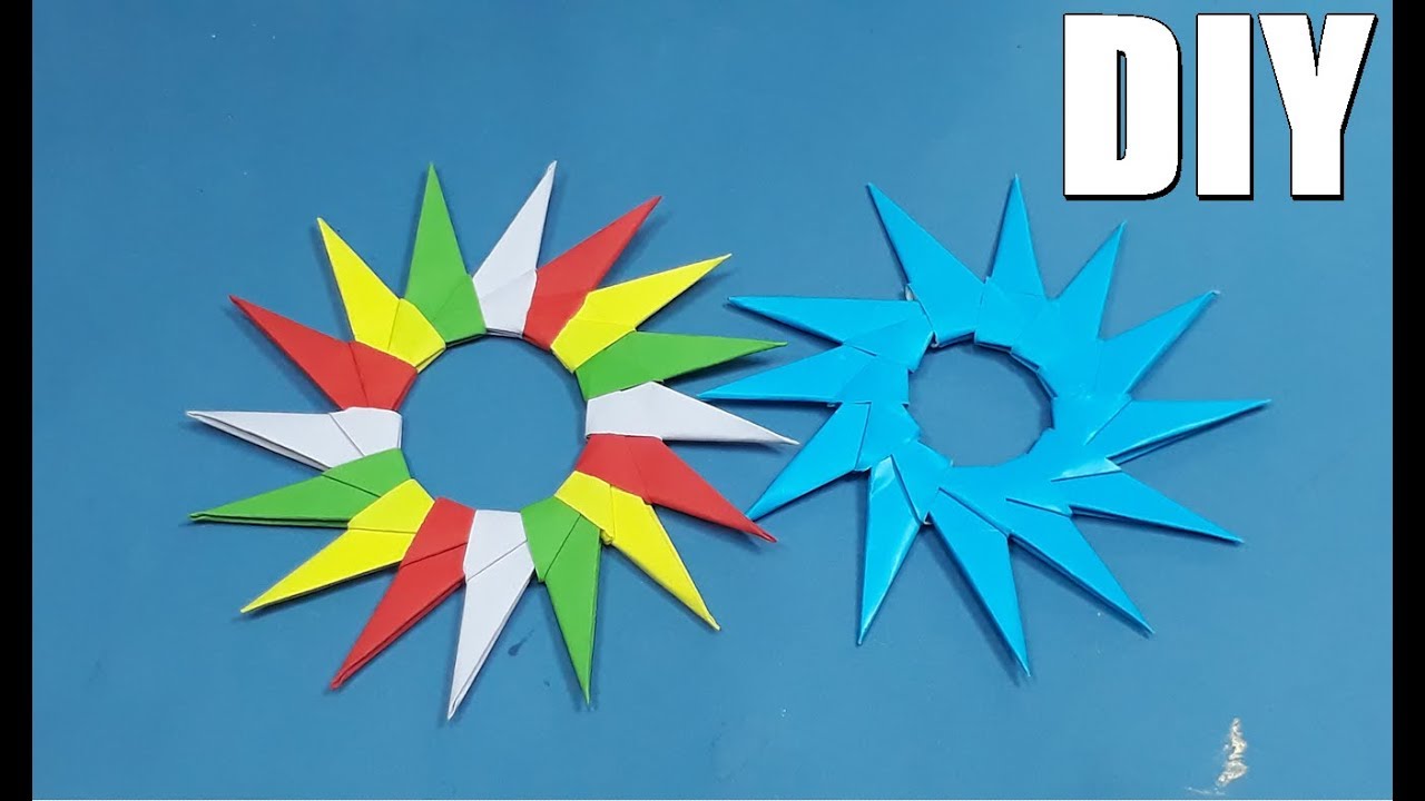 Origami star easy hiasan  dinding  bintang warna  warni  dari 