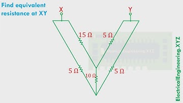Series Parallel Circuit 31 - V Shaped Letter Equivalent Resistance Problem with Solution