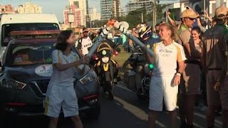 Shasta Darlington and Arwa Damon run with Olympic torch screenshot 3