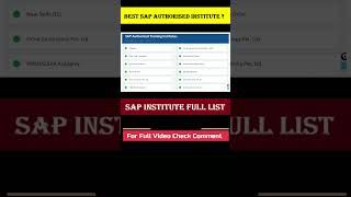 Best SAP authorized Training institute full List ?