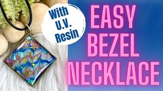 Easy bezel necklace with UV resin