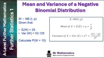 Expectation and Variance of Negative Binomial | Mr Mathematics