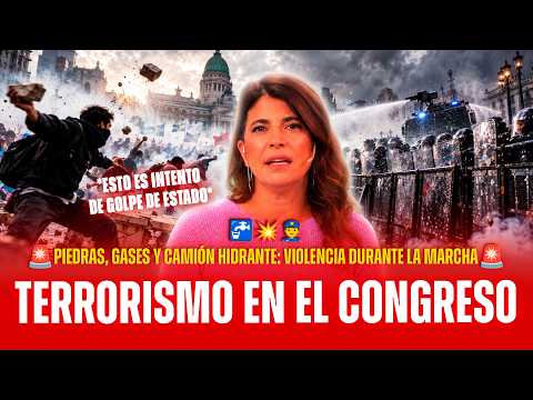 🚨 SE PICÓ LA MARCHA EN CONGRESO: PIEDRAS CONTRA LAS VALLAS Y RESPUESTA DE GENDARMERÍA