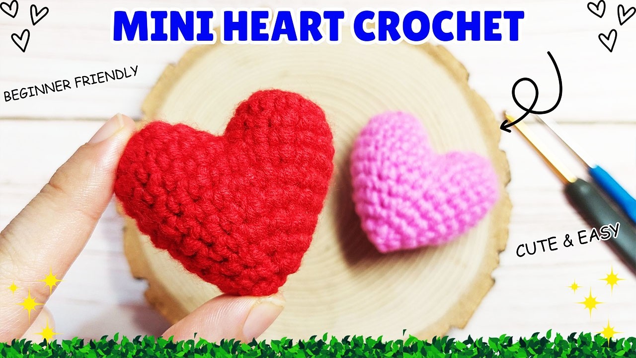 How to Crochet a Cute Mini Heart ❤️ | Easy Beginner Tutorial