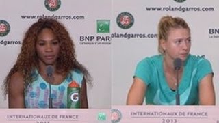 Serena Williams, Marial Sharapova Interview after French Open Final 2013