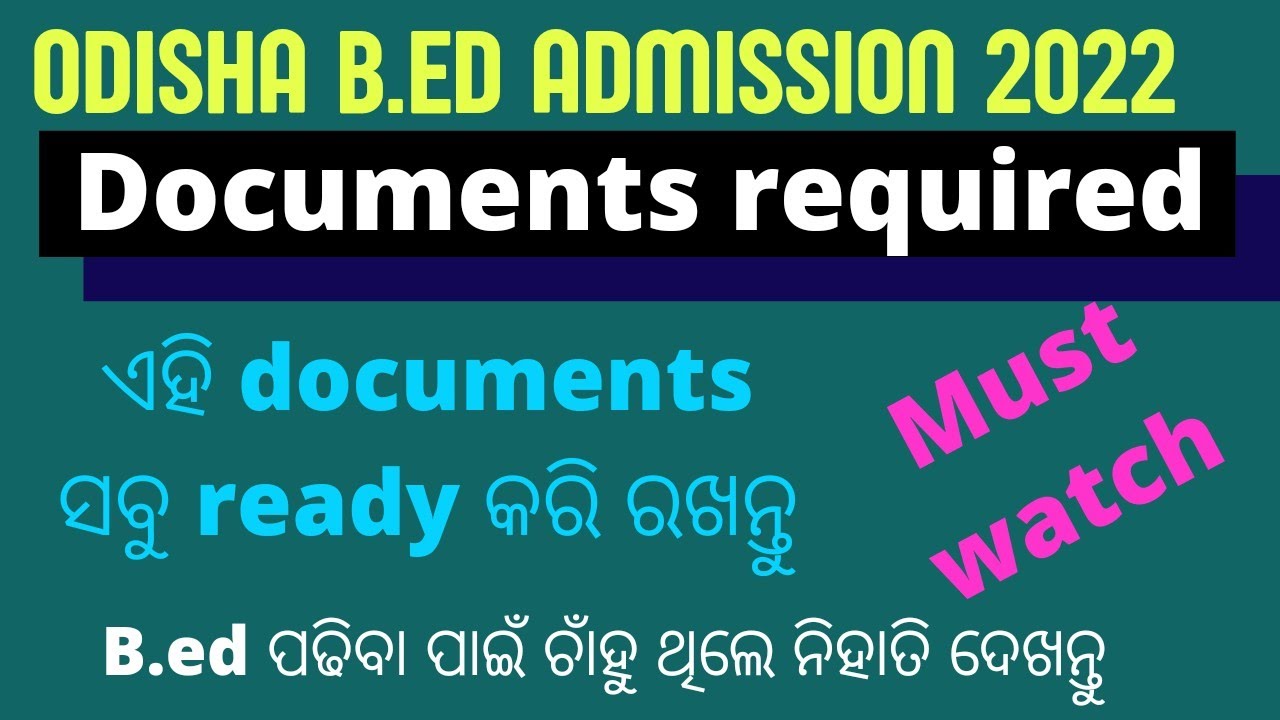 document required for bed admission in odishaodisha bed admission