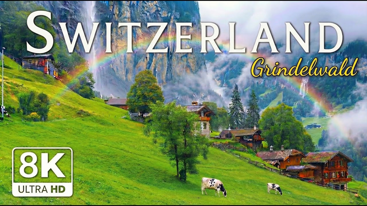 Switzerland 8K 🇨🇭 Grindelwald | Cinematic Swiss Alps Village