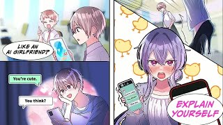 [Manga Dub] I thought I was talking to an AI girlfriend, but it was my boss...!? [RomCom] screenshot 5