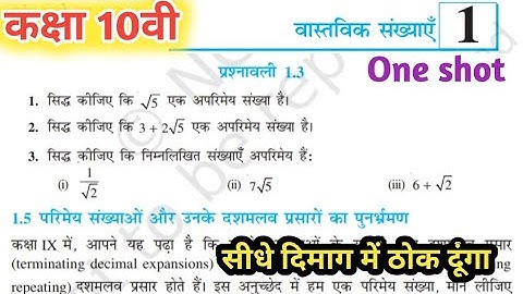 Class 10 Math Exercise 1.3 in Hindi || Class 10th Math Prashnavali 1.3 ncert solution 10th 2025
