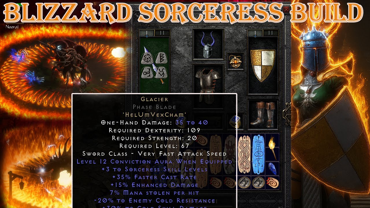 [MOD] Blizzard Sorceress with Glacier New Runeword– Ultimate Cold Build in D2R