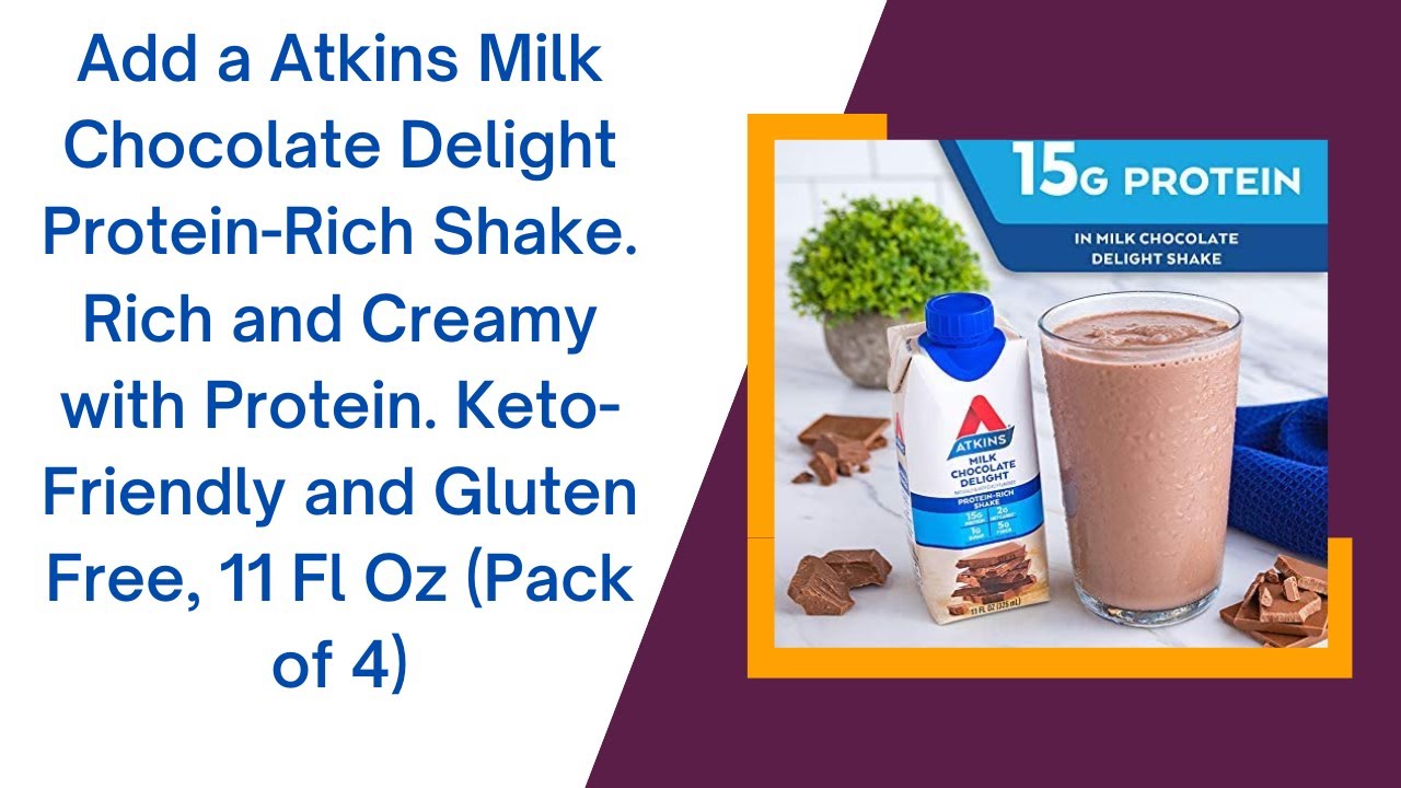 Amazon com Atkins Gluten Free Protein Rich Shake, Milk Chocolate