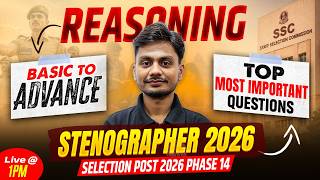 SSC Selection Post Reasoning Class 2026 | Most Imp Questions | SSC Steno Reasoning By Yogesh Sir