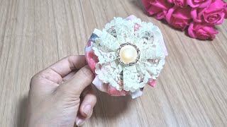 DIY fabric flower hairpin/how to make fabric flower hairpin/hair accessory.