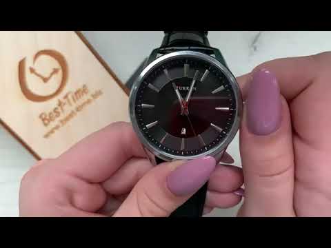 Мужские часы Curren Panama Silver Metal с металлическим браслетом и кожаным ремешком, видео 1