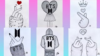 Easy BTS drawing ideas | BTS Army drawing | BTS pencil sketch