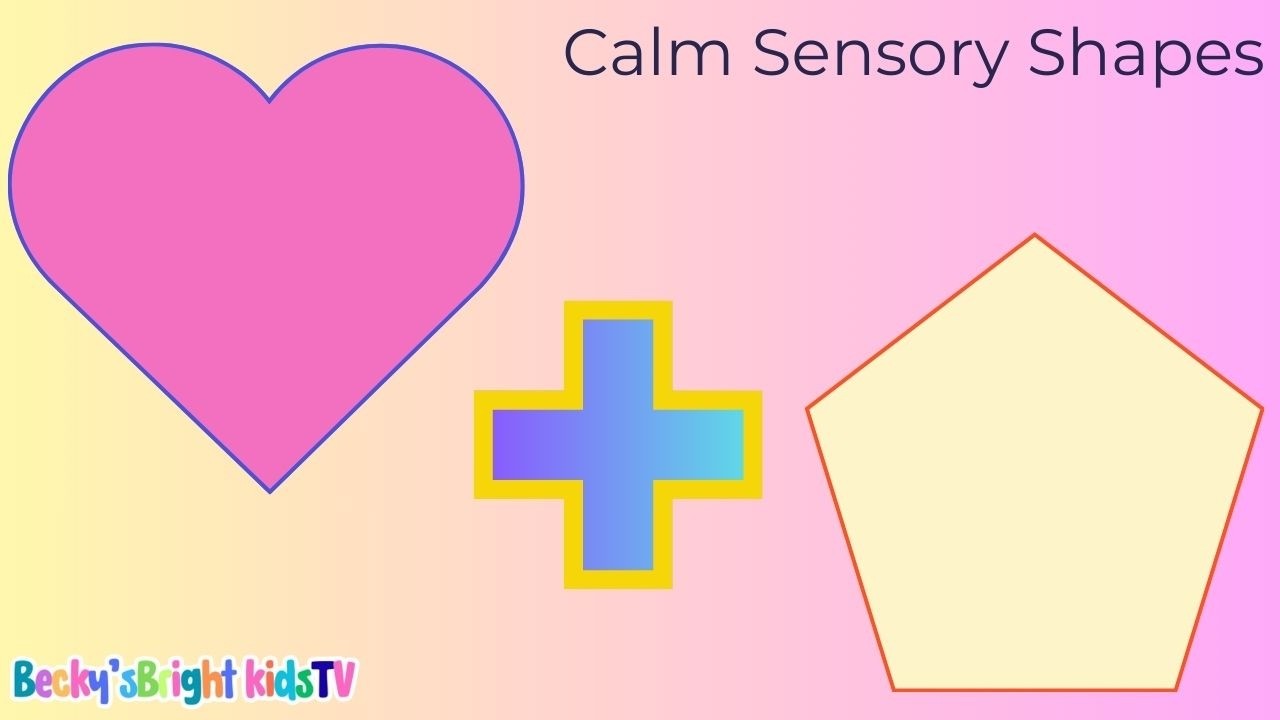 Baby Sensory | High Contrast Shapes + Calming Music | Colorful Heart, Plus, and Pentagon