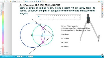 Draw a circle of radius 6 cm from a point 10cm away from its centre