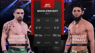 Robert Whittaker vs. Khamzat Chimaev Middleweight Fight Simulation UFC 5
