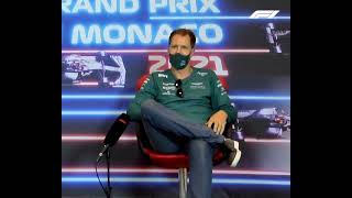 Sebestian Vettel cracking a joke during the press conference 😂 |Monaco GP 2021