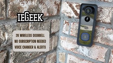 ieGeek 2K Wireless Doorbell Camera | Smart WiFi Doorbell with Motion Detection & Voice Changer