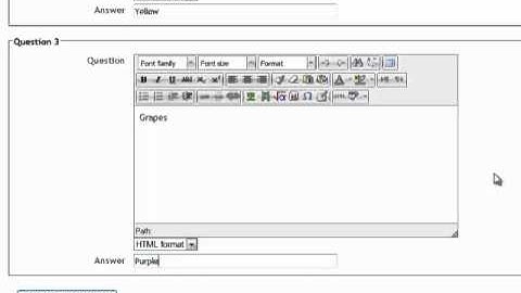 Moodle Quiz - Matching Questions