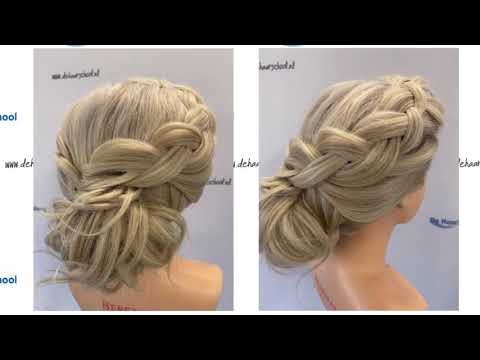 Lage knot met vlechten, low bun with braids