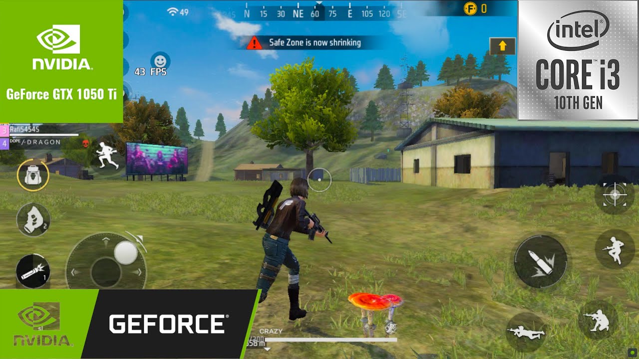 Free Fire Gameplay Test In GTX 1050 Ti And Intel core i3 10 Gen | Free Fire Gameplay Test in 2022