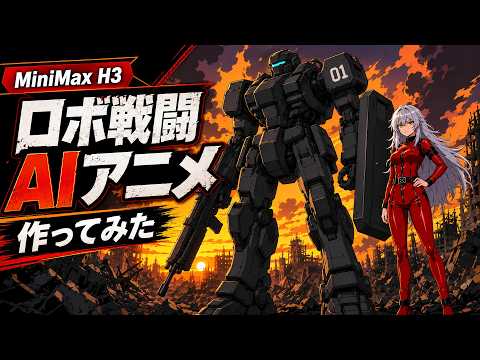 MiniMaxH3でロボ戦闘AIアニメ作ってみた（ショート）