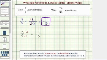 Ex 1:  Simplify Fractions