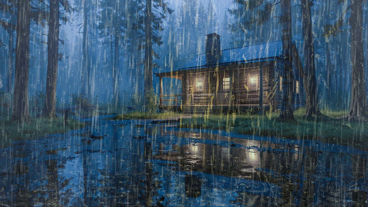 Gentle Night RAIN - Rain Sounds For Sleeping - Thunderstorm Sounds, Relax, Study, Meditation, ASMR