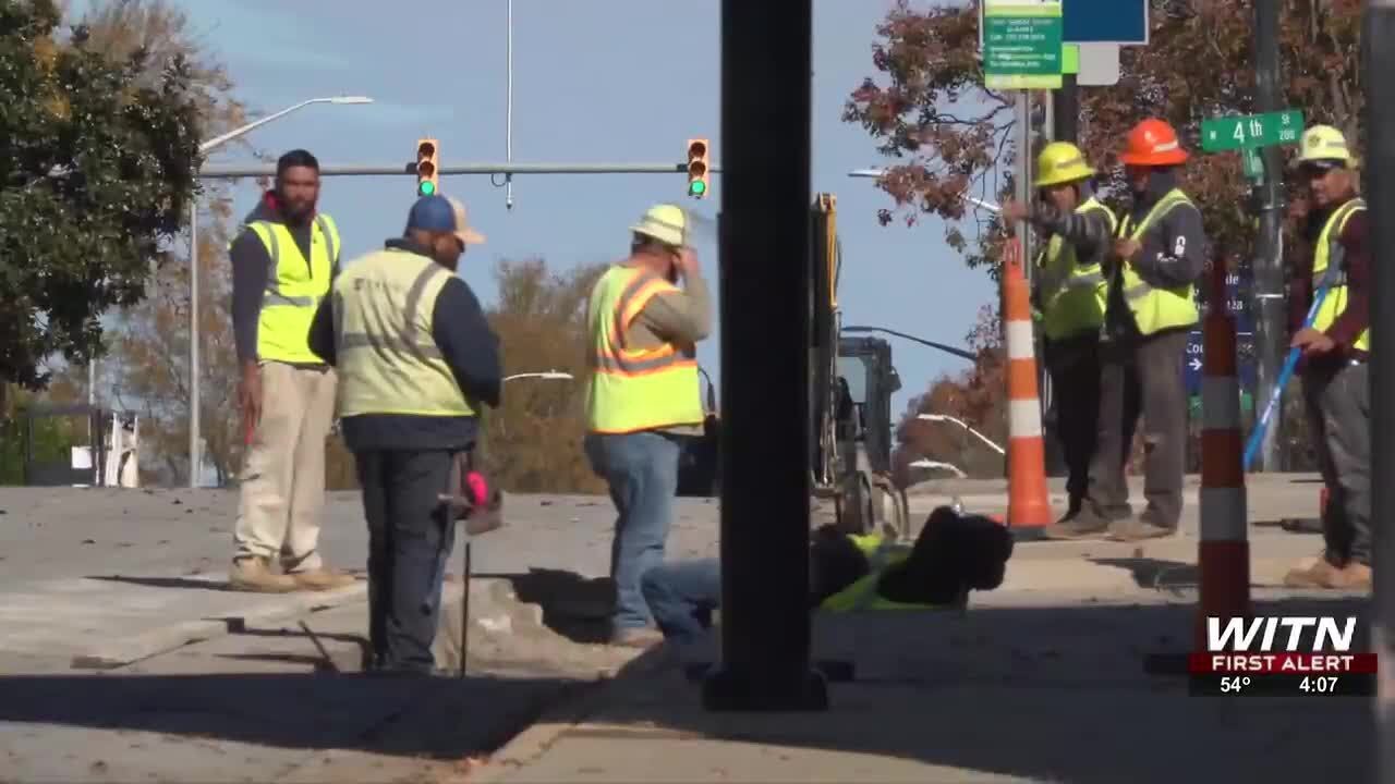 Repaving project closes part of downtown Greenville street
