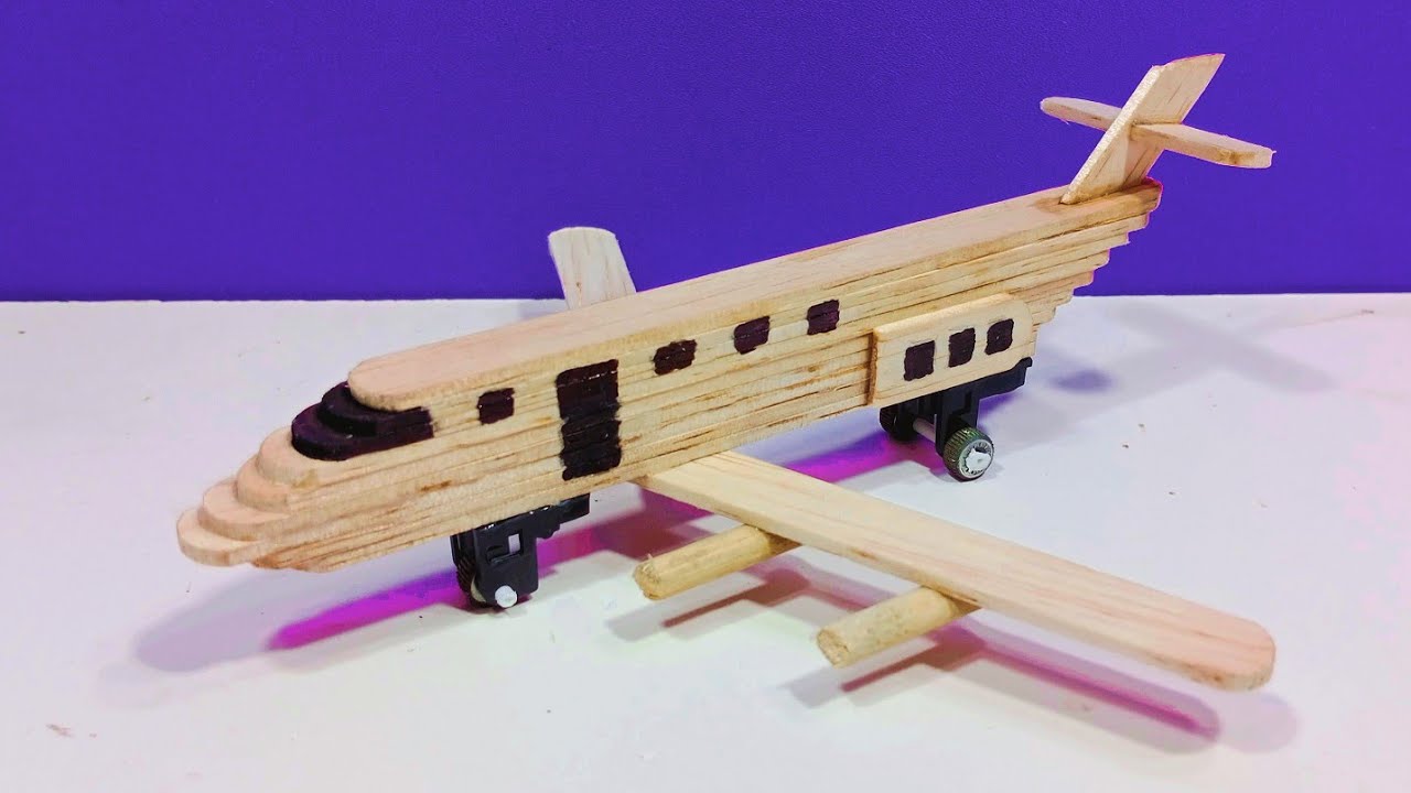 Как сделать самолет из палочек от мороженого | Самодельный самолет | Самодельный самолет