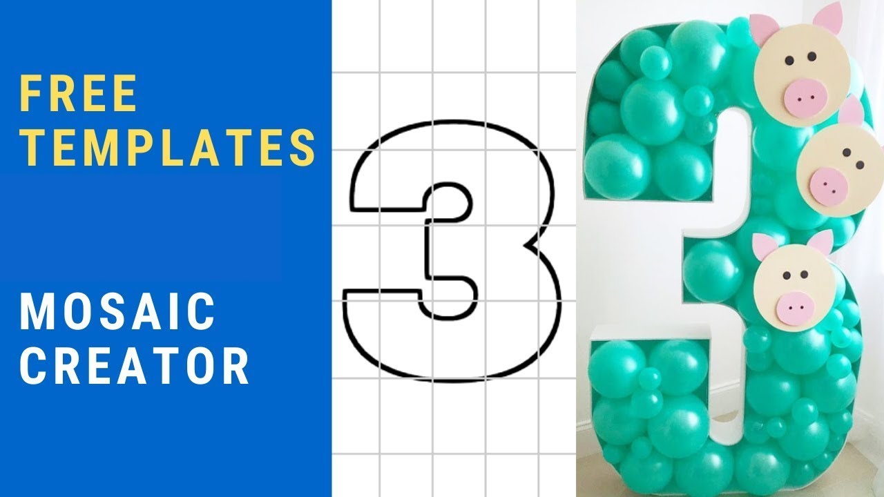 Balloon Mosaic Number Template Free Printable Templates