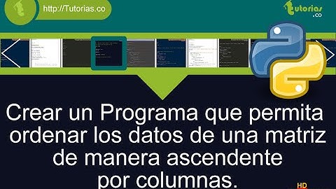 arrays – python (ordenar matriz por columnas ascendentemente)