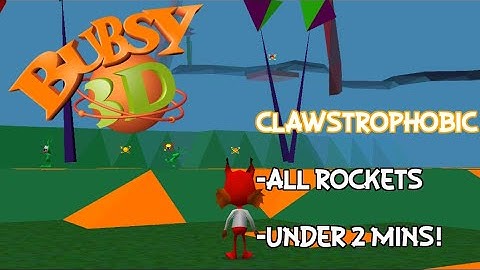 Bubsy 3D - How to 100% Clawstrophobic in under 2 minutes (all rockets)