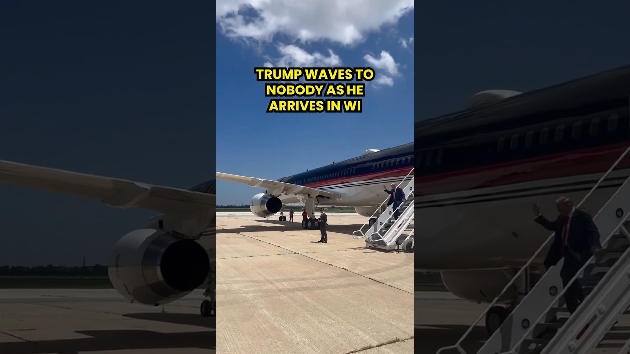 Trump again seen waving to NOBODY… this time is Wisconsin