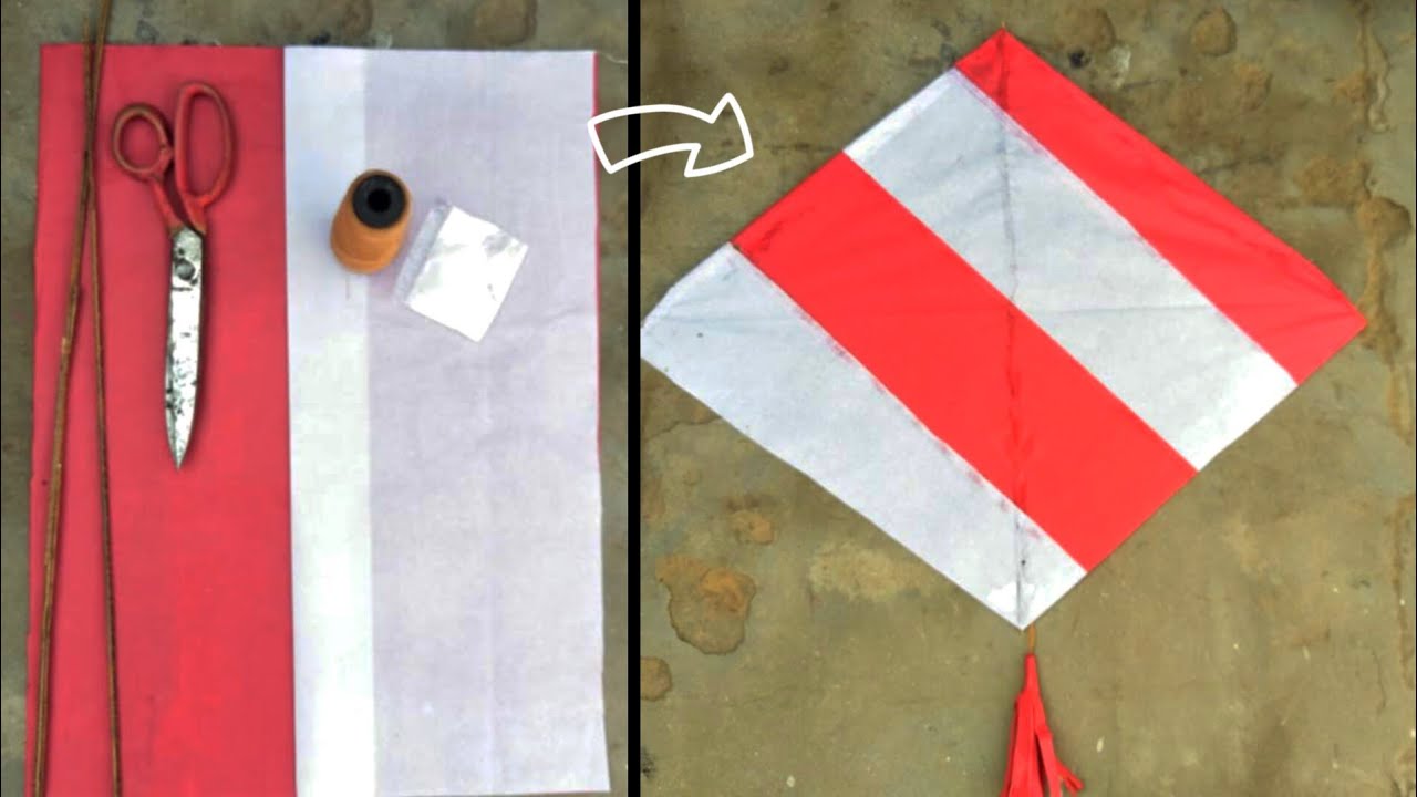 How To Make A Kite With Plastic Bag & Broom Sticks | Kite banane ka tarika