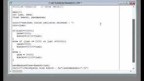 [C++] Hitung gaji salesman dengan percabangan menggunakan if else