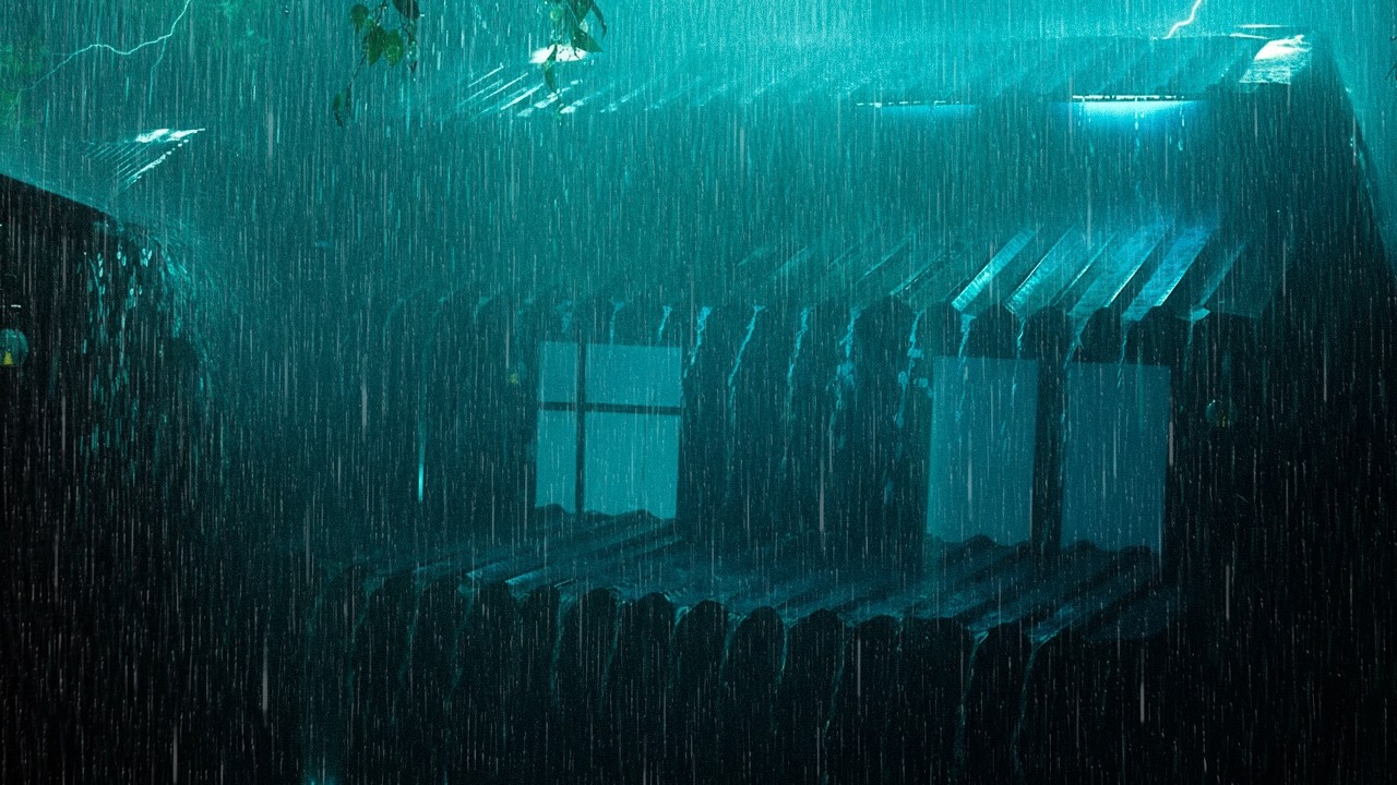 Sleep Instantly in Just 3 Minutes with Real Heavy Rain on Tin Roof and Deep Thunder Sounds All Night