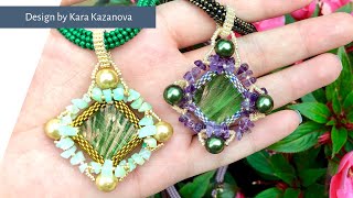 Harmony pendant tutorial | Bead Weaving | Beaded pendant | Project "Long Necklace"