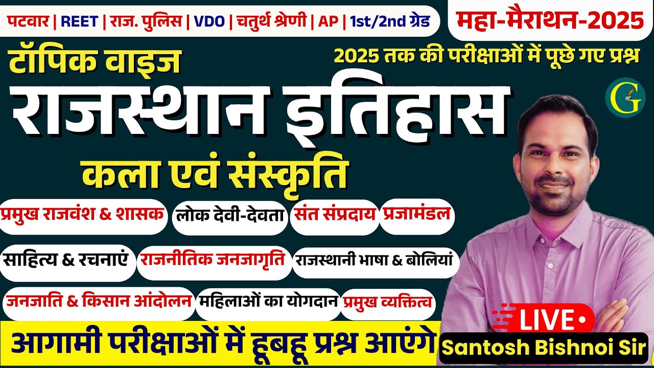 Rajasthan History, art and culture Topic Wise Marathon 2025 | राज इतिहास मैराथन GuruGyan Publication