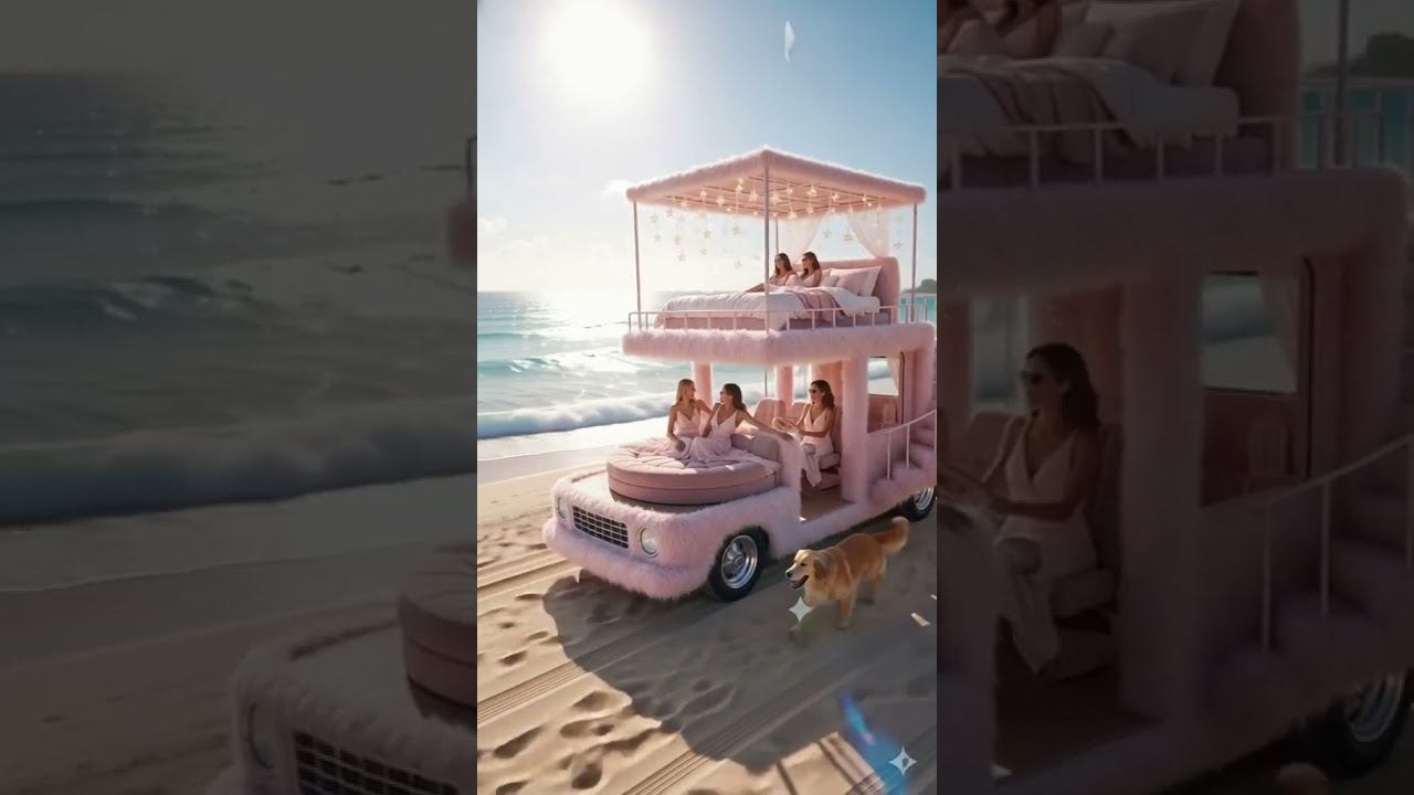 STOP! 🛑 This Fluffy Pink Beach RV Is My Dream! 
