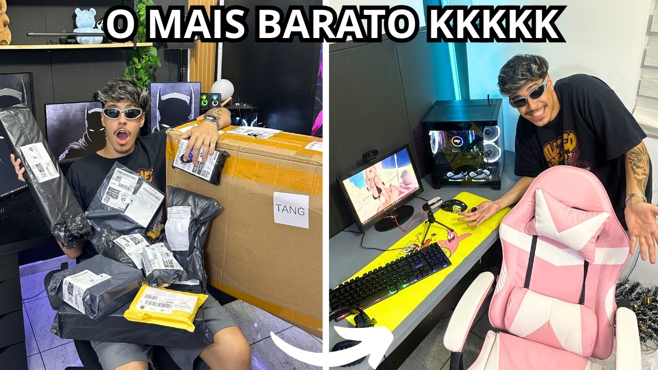 COMPREI TUDO E MONTEI O SETUP MAIS BARATO QUE EXISTE KKKKK da pra fazer live